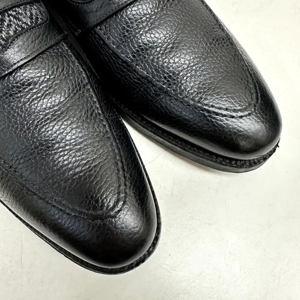 VGUC Crockett & Jones x Brooks Brothers Black Harris Tweed Loafers US 10.5